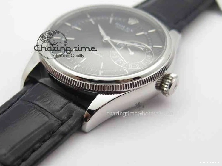 0217 Cellini Date VF Best Edition SS Black Dial Stick Markers On Black Leather Strap A Lightweight 3725